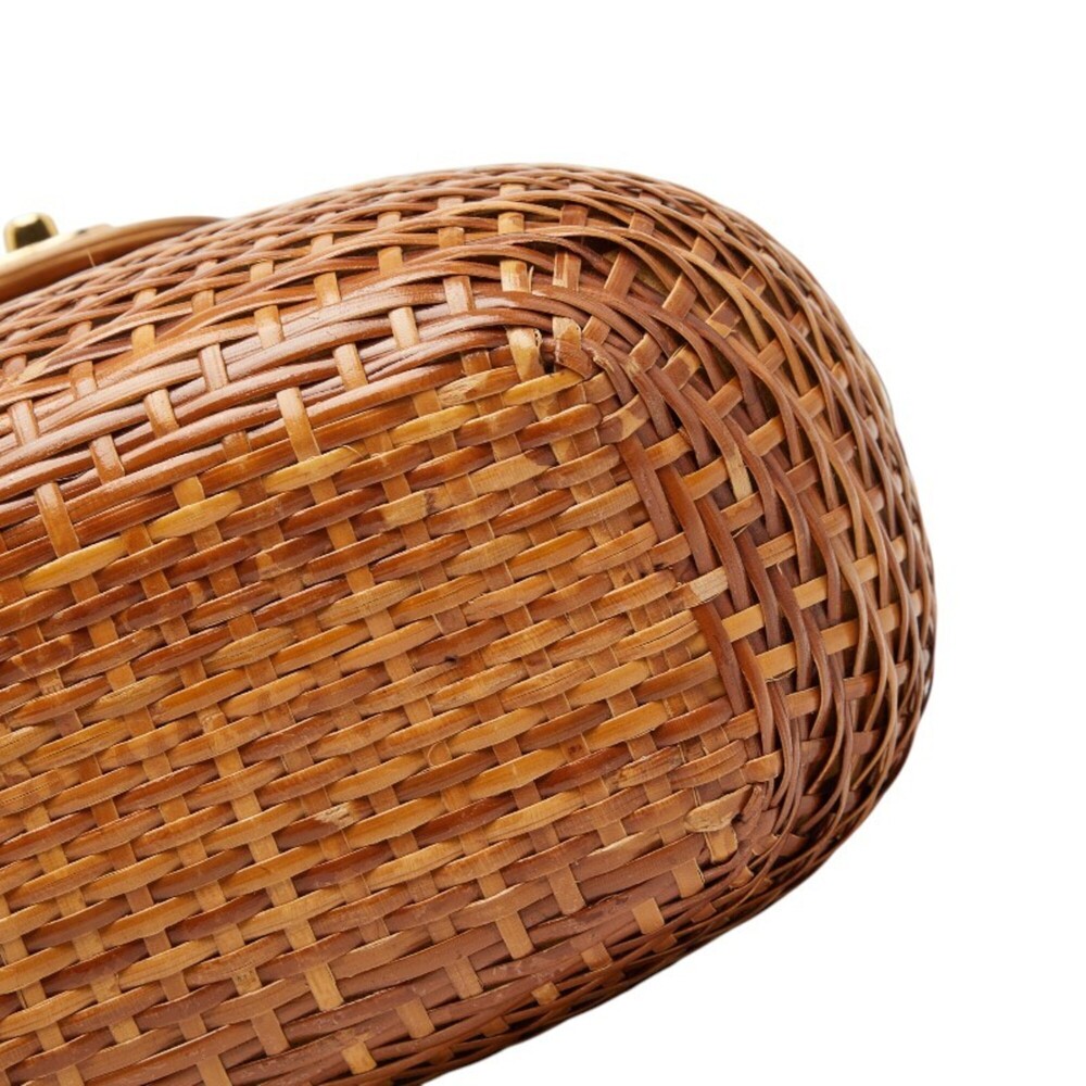 Chanel Coco Mark Chain Shoulder Bag, Basket Brown, Beige, Rattan, Leather, Wo... - Picture 4 of 12